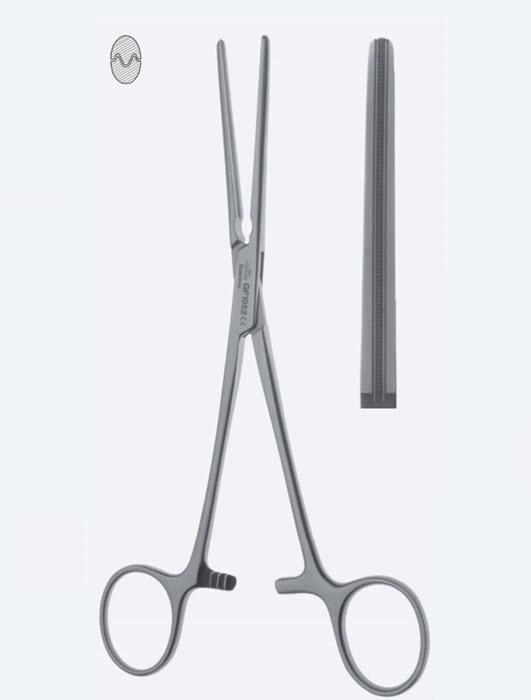 Зажими судинні De Bakey-Pean, атравматичні, зубці "De Bakey", прямі, з кремальєрою, загальна довжина 205 мм. Бренд - Asanus Medizintechnik Gmb, Німеччина